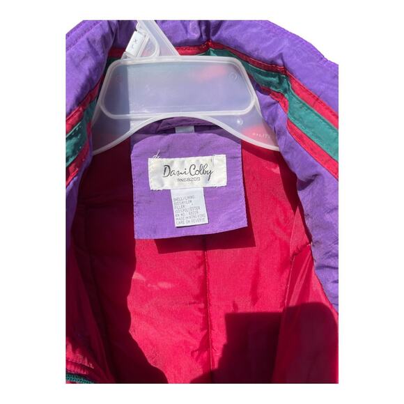 Vintage 80s 90s Dani Colby Retro Color Block Ski Snowboard Jacket Size 3X - Picture 4 of 11